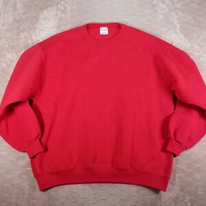 VTG 90s Cheetah Mervyns Adult XXL Sweatshirt Pullover Relax Fit Red USA Made